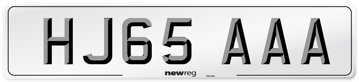 HJ65 AAA Number Plate from New Reg